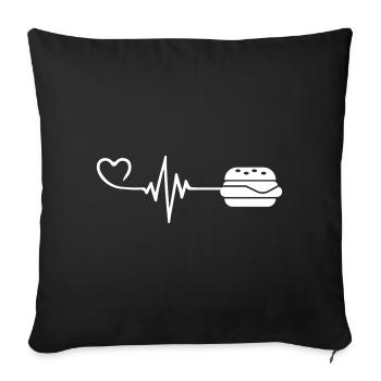 Burger Pulse Heart Love - Sofa pillowcase 17,3'' x 17,3'' (45 x 45 cm) - black - Front