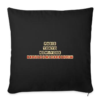 Paris Tokyo New-York Breuschwickersheim - Housse de coussin décorative 45 x 45 cm - noir - Devant