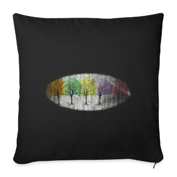 bunt winter wald winterwald - Sofakissenbezug 45 x 45 cm - Schwarz - Vorne