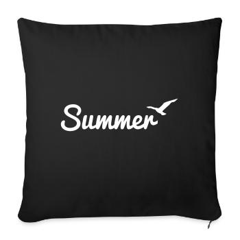 Summer statement with seagull - Sofa pillowcase 17,3'' x 17,3'' (45 x 45 cm) - black - Front