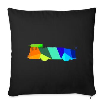 Aircraft Tug Rainbow Polygon Runway - Sofa pillowcase 17,3'' x 17,3'' (45 x 45 cm) - black - Front