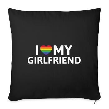 I Love My Girlfriend - Sofa pillowcase 17,3'' x 17,3'' (45 x 45 cm) - black - Front