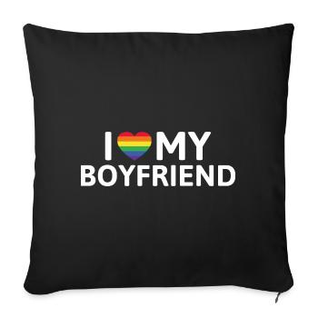I Love My Boyfriend - Sofa pillowcase 17,3'' x 17,3'' (45 x 45 cm) - black - Front