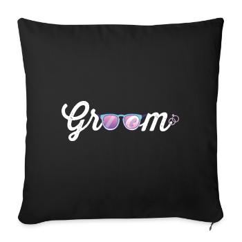 Wedding marriage wedding ceremony love loyalty gift idea - Sofa pillowcase 17,3'' x 17,3'' (45 x 45 cm) - black - Front