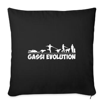 Hund Gassi - Sofakissenbezug 45 x 45 cm - Schwarz - Vorne