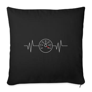 Speedometer 120 km / h heartbeat pulse - Sofa pillowcase 17,3'' x 17,3'' (45 x 45 cm) - black - Front