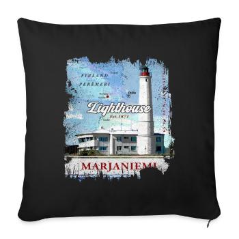 MARJANIEMI LIGHTHOUSE HAILUOTO KLEIDUNG - GESCHENKIDEEN - Sofakissenbezug 45 x 45 cm - Schwarz - Vorne