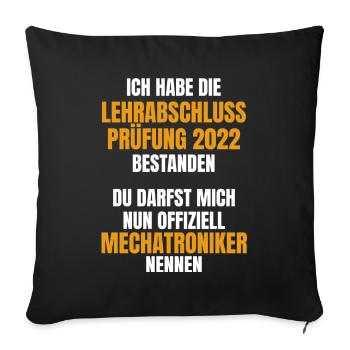 Mechatroniker Ausbildung 2022 Prüfung bestanden - Sofakissenbezug 45 x 45 cm - Schwarz - Vorne