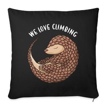 We Love Climbing Pangolin - Sofa pillowcase 17,3'' x 17,3'' (45 x 45 cm) - black - Front