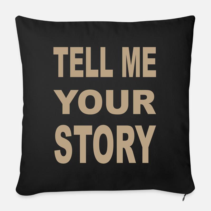TELL ME YOUR STORY - Sofakissenbezug 45 x 45 cm - Schwarz