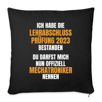Mechatroniker Ausbildung 2023 Prüfung bestanden - Sofakissenbezug 45 x 45 cm - Schwarz - Vorne
