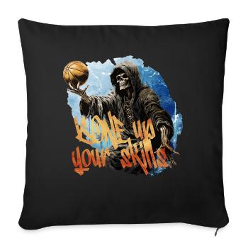 Skeleton Playing Basketball Halloween Costume - Sofa pillowcase 17,3'' x 17,3'' (45 x 45 cm) - black - Front