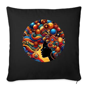 Inspiration im Afro-Stil, herausragende Harmonie - Sofakissenbezug 45 x 45 cm - Schwarz - Vorne