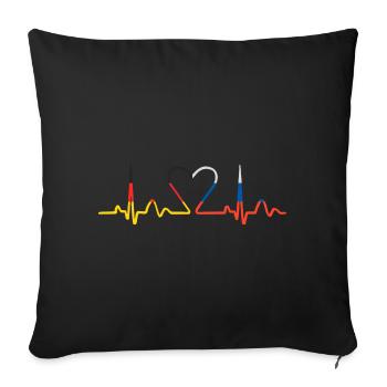 Heartbeat German Russian Heart Russian Outfit pour - Housse de coussin décorative 45 x 45 cm - noir - Devant