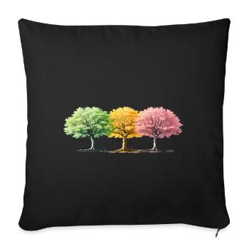 Colorful trees even in winter summer spring tree - Sofa pillowcase 17,3'' x 17,3'' (45 x 45 cm) - black - Front