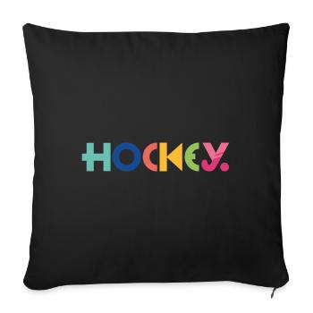 HOCKEY Schriftzug - Sofakissenbezug 45 x 45 cm - Schwarz - Vorne