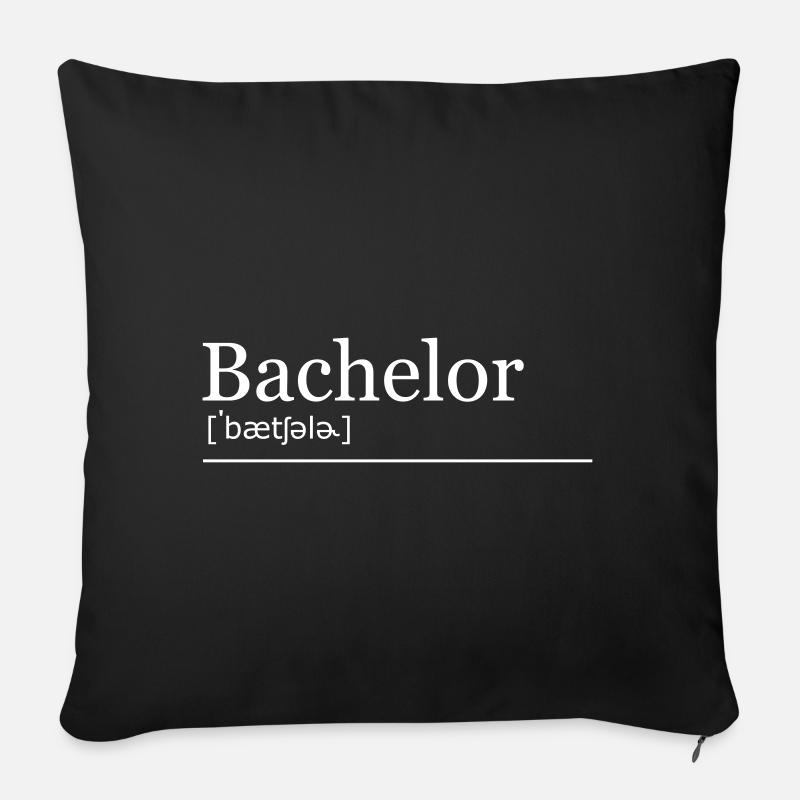 Bachelor Studium Lautschrift - Sofakissenbezug 45 x 45 cm - Schwarz