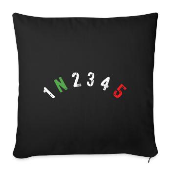 Moto - Pour les motards - Housse de coussin décorative 45 x 45 cm - noir - Devant