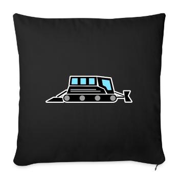 Snow groomer Passenger transport Piste vehicle - Sofa pillowcase 17,3'' x 17,3'' (45 x 45 cm) - black - Front