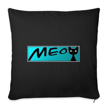 süße Katze MEOW Katzen Kater Miezekatze - Sofakissenbezug 45 x 45 cm - Schwarz - Vorne