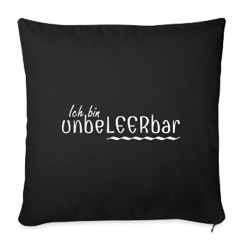Wortklauberei - Ich bin unbeLEERbar 2 - Sofakissenbezug 45 x 45 cm - Schwarz - Vorne