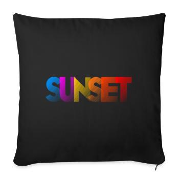 SUNSET Font Sunset Colors Holiday Motif - Sofa pillowcase 17,3'' x 17,3'' (45 x 45 cm) - black - Front