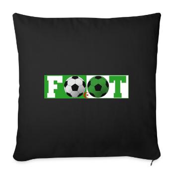 FootFootball Algeria - Sofa pillowcase 17,3'' x 17,3'' (45 x 45 cm) - black - Front