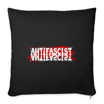 Anti-fascist against paternalism - Sofa pillowcase 17,3'' x 17,3'' (45 x 45 cm) - black - Front