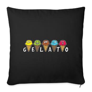 Gelato ice cream parlor - Sofa pillowcase 17,3'' x 17,3'' (45 x 45 cm) - black - Front