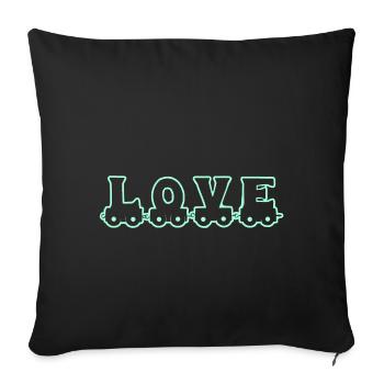 Love Train Railway - Sofa pillowcase 17,3'' x 17,3'' (45 x 45 cm) - black - Front