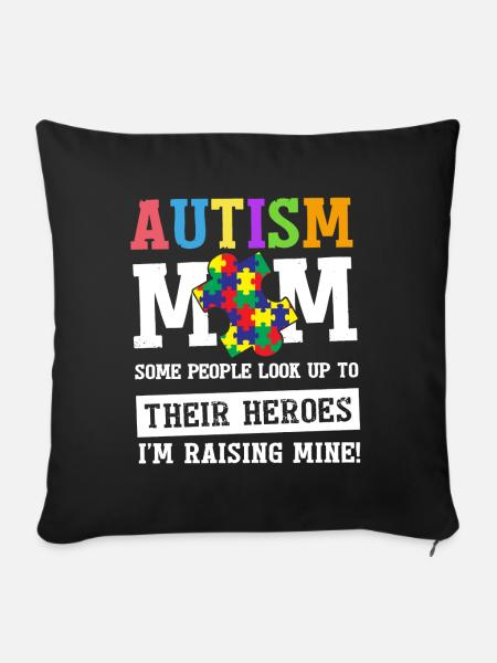 Autism Mom Shirt - Sofakissenbezug 45 x 45 cm - Schwarz