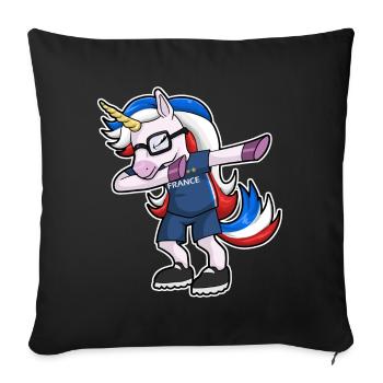 Supporter World Cup France Football Team - Sofa pillowcase 17,3'' x 17,3'' (45 x 45 cm) - black - Front