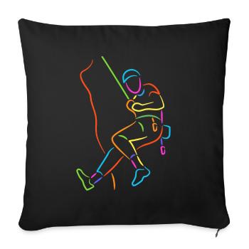 Escalade colorée Escalade de bloc Grimpeur - Housse de coussin décorative 45 x 45 cm - noir - Devant