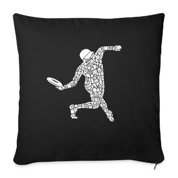 Disc Golf Symbols Silhouette Disc Golf - Sofa pillowcase 17,3'' x 17,3'' (45 x 45 cm) - black - Front