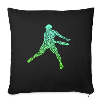 Discgolfer Symbole Discgolf Jungen Disc Golf - Sofakissenbezug 45 x 45 cm - Schwarz - Vorne