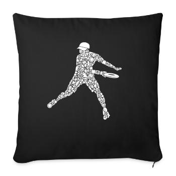 Disc Golfer Symboles Disc Golf Silhouette Disc Golf - Housse de coussin décorative 45 x 45 cm - noir - Devant