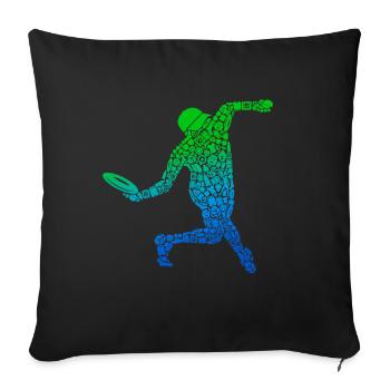 Disc Golf Disc Golf Sport Men's Disc Golfer - Sofa pillowcase 17,3'' x 17,3'' (45 x 45 cm) - black - Front