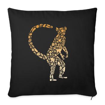 Lemurs Madagascar Ring-tailed lemur ladies Lemur Children - Sofa pillowcase 17,3'' x 17,3'' (45 x 45 cm) - black - Front