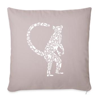 Lémuriens Madagascar Lémurien à queue annelée Filles Lémurien Dames - Housse de coussin décorative 45 x 45 cm - taupe clair - Devant