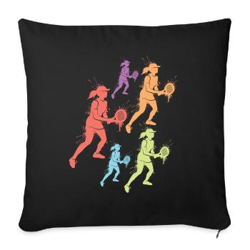 Padel Tennis Padel Joueur Femmes Padel Filles - Housse de coussin décorative 45 x 45 cm - noir - Devant