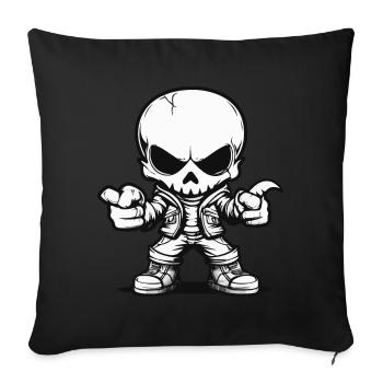 Zombie Skeleton Skull Halloween - Sofa pillowcase 17,3'' x 17,3'' (45 x 45 cm) - black - Front
