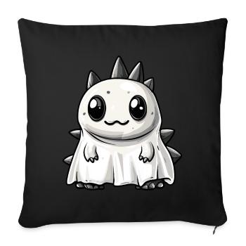 Dinosaure Stégosaure Halloween Fantôme - Housse de coussin décorative 45 x 45 cm - noir - Devant