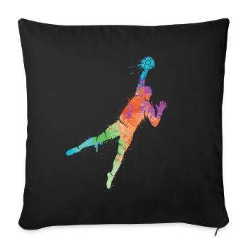 Gardien de but de football Joueur de football Gardien de but de football - Housse de coussin décorative 45 x 45 cm - noir - Devant