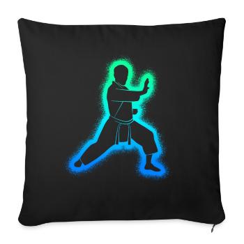 Taekwondo Kampfsport Kinder Jungen Karate - Sofakissenbezug 45 x 45 cm - Schwarz - Vorne