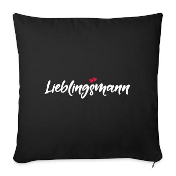 Lieblingsmann bester Mann Ehemann Spruch Geschenk - Sofakissenbezug 45 x 45 cm - Schwarz - Vorne