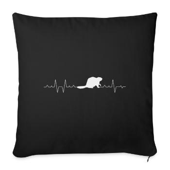 Beaver ECG Curve - Sofa pillowcase 17,3'' x 17,3'' (45 x 45 cm) - black - Front