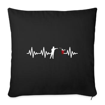 Saufen Biertrinker Geschenke Trinkspiel Bierpong - Sofakissenbezug 45 x 45 cm - Schwarz - Vorne