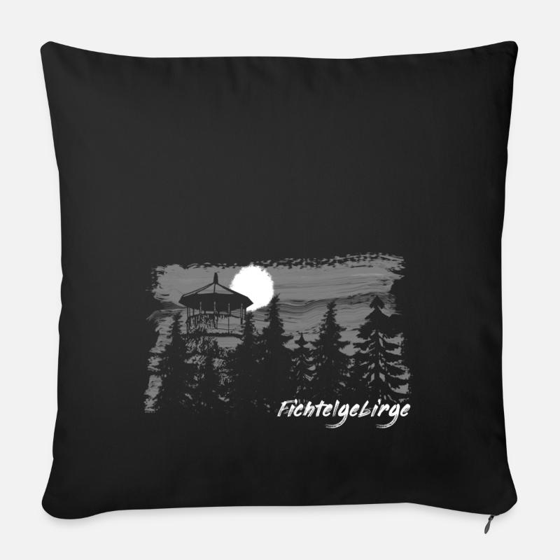 Fichtelgebirge Pinselstrich Waldstein - Sofakissenbezug 45 x 45 cm - Schwarz