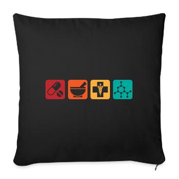 Pharmacy Gift Pharmacist - Sofa pillowcase 17,3'' x 17,3'' (45 x 45 cm) - black - Front