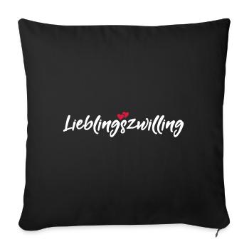 Lieblingszwilling bester Zwilling Sprüche Geschenk - Sofakissenbezug 45 x 45 cm - Schwarz - Vorne